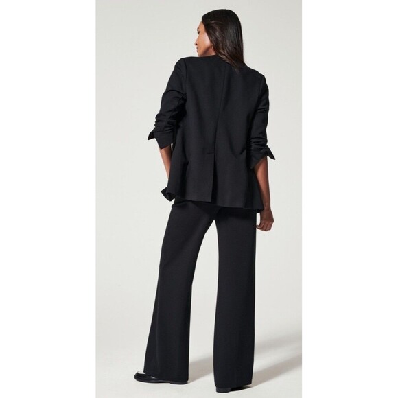 SPANX Perfect Collarless Blazer Medium Black Ponte Stretch Relaxed Casual - Picture 3 of 10